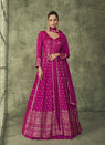 All Georgette Salwar Suit in Magenta Pink